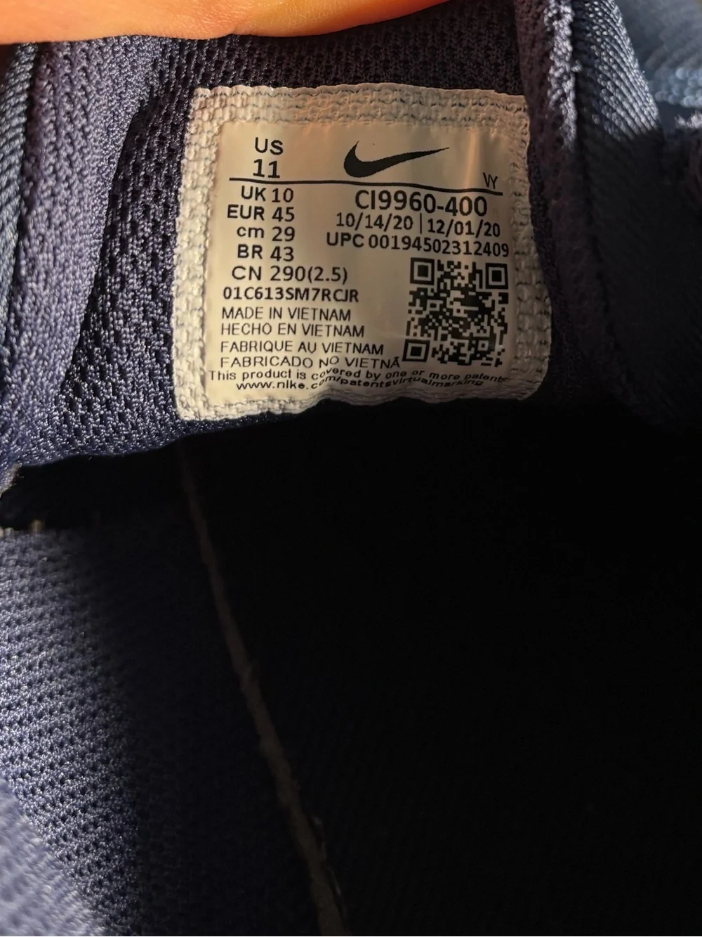 Nike Flex Experience Run 10 Men’s Size 11 Running Shoes Navy